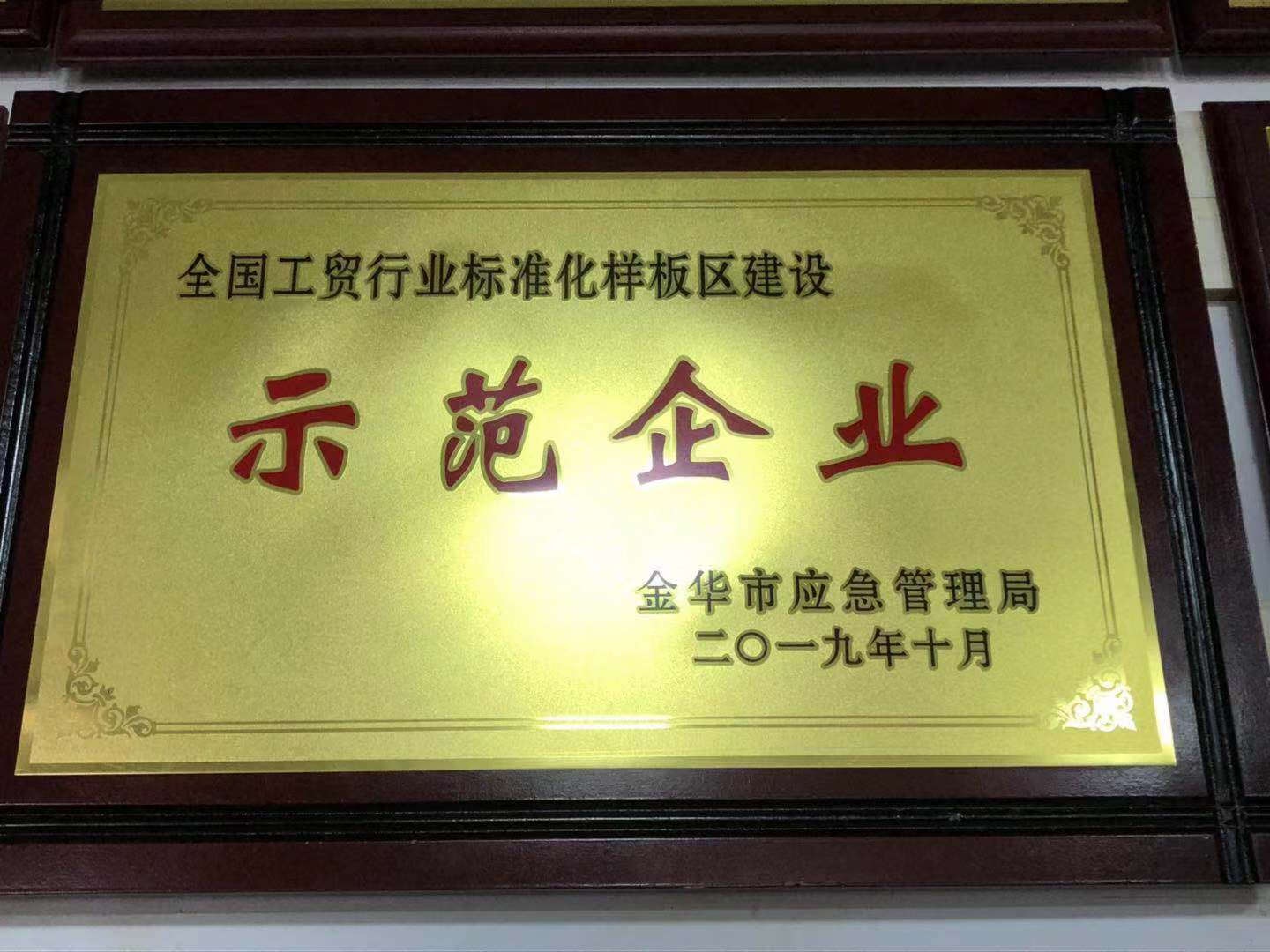 2019年10月全國工貿(mào)行業(yè)標準化樣板區(qū)建設(shè)示范企業(yè)